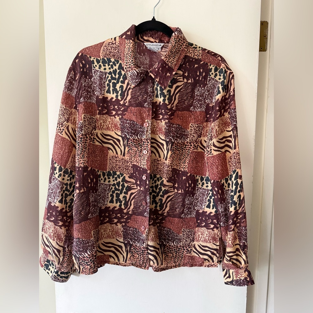 Party Shirt Studio A Burning Man Animal-Print Silk Button Shirt